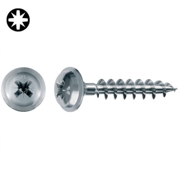 Mustad Vite Panelvit FFL per Legno Testa Fungo Flangiata (TFL) a Croce PZ Zincata Bianca - MUSTAD